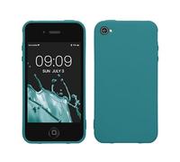 kwmobile Custodia Compatibile con Apple iPhone 4 / 4S Cover - Back Case per Smartphone in Silicone TPU - Protezione Gommata - petrolio matt