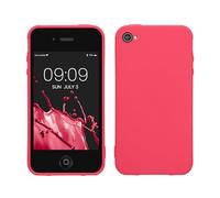 kwmobile Custodia Compatibile con Apple iPhone 4 / 4S Cover - Back Case per Smartphone in Silicone TPU - Protezione Gommata - rosa shocking