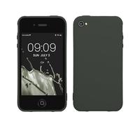 kwmobile Custodia Compatibile con Apple iPhone 4 / 4S Cover - Back Case per Smartphone in Silicone TPU - Protezione Gommata - verde muschio