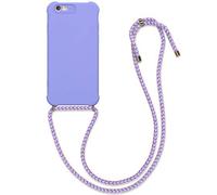 kwmobile Custodia Compatibile con Apple iPhone 6 / 6S Cover - Back Case in Silicone TPU - Protezione Smartphone con Cordino - lavanda