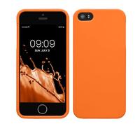 kwmobile Custodia Compatibile con Apple iPhone SE (1.Gen 2016) / iPhone 5 / iPhone 5S Cover - Back Case per Smartphone in Silicone TPU - Protezione Gommata - arancia fruttata