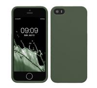 kwmobile Custodia Compatibile con Apple iPhone SE (1.Gen 2016) / iPhone 5 / iPhone 5S Cover - Back Case per Smartphone in Silicone TPU - Protezione Gommata - verde scuro matt