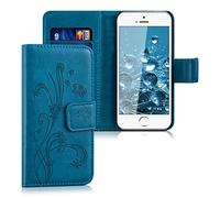 kwmobile Custodia Compatibile con Apple iPhone SE (1.Gen 2016) / iPhone 5 / iPhone 5S Cover - Portafoglio Pelle Sintetica con Chiusura Magnetica - Porta Carte Viticci
