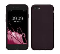 kwmobile Custodia Compatibile con Apple iPhone SE (2020/2022) / 8/7 Cover - Back Case Morbida - Protezione in Silicone TPU Effetto Metallizzato bordeaux metallizzato