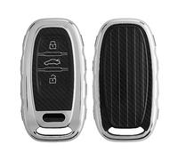kwmobile Custodia Compatibile con Audi A6 A7 A8 Q7 Q8 con 3 tasti Keyless Custodia - Cover Chiavi Auto - Protezione Copri Telecomando - Copertura TPU argento brillante