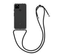 kwmobile Custodia Compatibile con Google Pixel 4a 5G Cover - Back Case in Silicone TPU - Protezione Smartphone con Cordino - trasparente