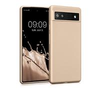 kwmobile Custodia Compatibile con Google Pixel 6a Cover - Back Case Morbida - Protezione in Silicone TPU Effetto Metallizzato oro metallizzato