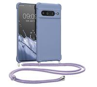 kwmobile Custodia Compatibile con Google Pixel 7 Pro Cover - Back Case in Silicone TPU - Protezione Smartphone con Cordino - lavanda