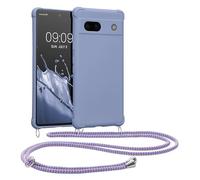 kwmobile Custodia Compatibile con Google Pixel 7a Cover - Back Case in Silicone TPU - Protezione Smartphone con Cordino - lavanda