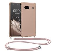kwmobile Custodia Compatibile con Google Pixel 7a Cover - Back Case in Silicone TPU - Protezione Smartphone con Cordino - coconut swirl