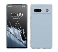 kwmobile Custodia Compatibile con Google Pixel 7a Cover - Back Case per Smartphone in Silicone TPU - Protezione Gommata - blu chiaro matt