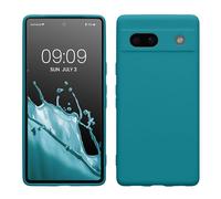 kwmobile Custodia Compatibile con Google Pixel 7a Cover - Back Case per Smartphone in Silicone TPU - Protezione Gommata - petrolio matt