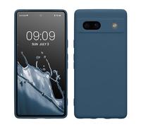kwmobile Custodia Compatibile con Google Pixel 7a Cover - Back Case per Smartphone in Silicone TPU - Protezione Gommata - blu marino