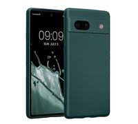 kwmobile Custodia Compatibile con Google Pixel 7a Cover - Protezione Back Case Morbida - Silicone TPU Effetto Metallizzato petrolio metallizzato