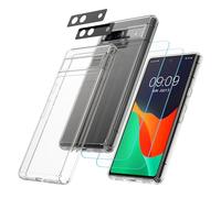 kwmobile Custodia Compatibile con Google Pixel 8a Cover - 1x Protezione Smartphone Schermo Fotocamera - Pellicola Vetro Temperato Antiurto e Anti-Ingiallimento
