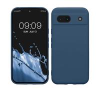 kwmobile Custodia Compatibile con Google Pixel 8a Cover - Back Case per Smartphone in Silicone TPU - Protezione Gommata - blu marino