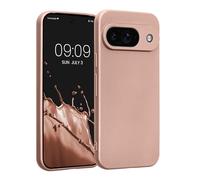 kwmobile Custodia Compatibile con Google Pixel 9 Cover - Protezione Back Case Morbida - Silicone TPU Effetto Metallizzato oro rosa metallizzato