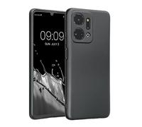 kwmobile Custodia Compatibile con Honor X7a Cover - Protezione Back Case Morbida - Silicone TPU Effetto Metallizzato Grigio Metallizzato