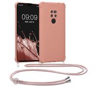 kwmobile Custodia Compatibile con Huawei Mate 20 Cover - Back Case in Silicone TPU - Protezione Smartphone con Cordino - madre perla