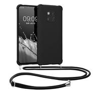 kwmobile Custodia Compatibile con Huawei Mate 20 Pro Cover - Back Case in Silicone TPU - Protezione Smartphone con Cordino - nero