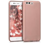 kwmobile Custodia Compatibile con Huawei P10 Cover - Back Case Morbida - Protezione in Silicone TPU Effetto Metallizzato oro rosa metallizzato