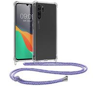 kwmobile Custodia Compatibile con Huawei P30 Pro Cover - Back Case in Silicone TPU - Protezione Smartphone con Cordino - lavanda/viola/blu chiaro/trasparente