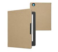kwmobile Custodia Compatibile con Kobo Aura H2O Edition 2 - Cover Jeans Denim con Chiusura Magnetica - eReader Flip Case Beige