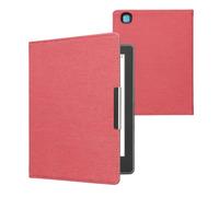 kwmobile Custodia Compatibile con Kobo Aura H2O Edition 2 - Cover Jeans Denim con Chiusura Magnetica - eReader Flip Case Rosso