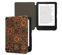 kwmobile Custodia compatibile con Kobo Clara BW/Colour - Cover a libro per eReader - Flip Case Protezione in sughero - Motivo Marrone Blu Rosso marrone/blu/rosso