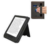 kwmobile Custodia Compatibile con Kobo Clara BW/Colour - Cover Chiusura Magnetica Autosleep con Leggio e Portatessere - Grigio Scuro