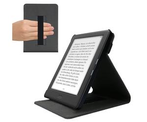 kwmobile Custodia Compatibile con Kobo Glo HD/Touch 2.0 - Cover Fascia e Leggìo Verticale - e-Reader Flip Case - Protezione grigio