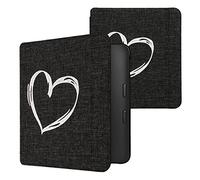kwmobile Custodia Compatibile con Kobo Libra 2 - Cover a Libro per eReader - Protezione in Feltro - Flip Case Cuore