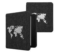 kwmobile Custodia Compatibile con Kobo Libra 2 - Cover a Libro per eReader - Protezione in Feltro - Flip Case Sagoma Mondo