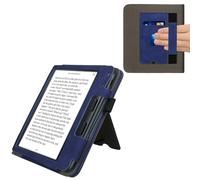 kwmobile Custodia Compatibile con Kobo Libra Colour - Cover Chiusura Magnetica Autosleep con Leggio e Portatessere - Blu Scuro