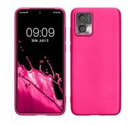 kwmobile Custodia Compatibile con Motorola Edge 30 Neo Cover - Back Case Morbida - Protezione in Silicone TPU Effetto Metallizzato rosa metallizzato