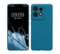 kwmobile Custodia Compatibile con Motorola Edge 50 Pro Cover - Back Case per Smartphone in Silicone TPU - Protezione Gommata - blu indaco