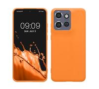 kwmobile Custodia Compatibile con Motorola Edge 60 Neo/Edge 50 Neo/ThinkPhone 25 Cover - Back Case per Smartphone in Silicone TPU - Protezione Gommata - arancia fruttata