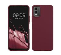 kwmobile Custodia Compatibile con Nokia C32 Cover - Back Case per Smartphone in Silicone TPU - Protezione Gommata - viola bordeaux
