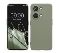 kwmobile Custodia Compatibile con OnePlus Nord 3 5G Cover - Back Case per Smartphone in Silicone TPU - Protezione Gommata - verde grigio