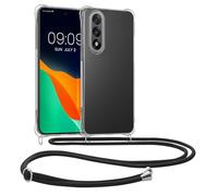 kwmobile Custodia Compatibile con OnePlus Nord 5 Cover - Back Case in Silicone TPU - Protezione Smartphone con Cordino - nero/trasparente
