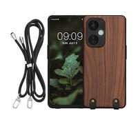 kwmobile Custodia Compatibile con OnePlus Nord CE 3 Lite 5G / Nord N30 5G Cover - Protezione in Legno per Smartphone - Back Case con Bumper in Silicone TPU - Cordoncino Incluso