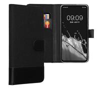kwmobile Custodia Compatibile con OnePlus Nord CE 4 Lite 5G Cover Portafoglio - Case Chiusura Magnetica Portacarte Tessuto Similpelle antracite/nero