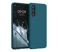 kwmobile Custodia Compatibile con OnePlus Nord CE 5G Cover - Back Case per Smartphone in Silicone TPU - Protezione Gommata - petrolio