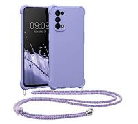 kwmobile Custodia Compatibile con Oppo Find X3 Lite Cover - Back Case in Silicone TPU - Protezione Smartphone con Cordino - lavanda