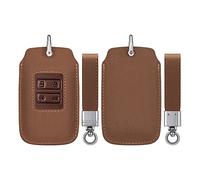 kwmobile Custodia Compatibile con Renault con 4 tasti Smart Key (solo Keyless Go) - Cover Chiavi Auto Protezione Copri Telecomando - Copri Chiave Copertura marrone chiaro/marrone