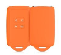 kwmobile Custodia Compatibile con Renault con 4 tasti Smart Key (solo Keyless Go) - Cover Chiavi Auto Protezione Copri Telecomando - Copri Chiave Copertura arancia fruttata