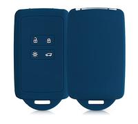 kwmobile Custodia Compatibile con Renault con 4 tasti Smart Key (solo Keyless Go) - Cover Chiavi Auto Protezione Copri Telecomando - Copri Chiave Copertura blu scuro