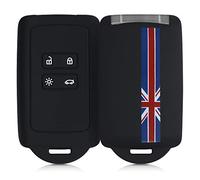 kwmobile Custodia Compatibile con Renault con 4 tasti Smart Key (solo Keyless Go) - Cover Chiavi Auto Protezione Copri Telecomando - Copri Chiave Silicone Union Flag