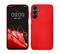 kwmobile Custodia Compatibile con Samsung Galaxy A15 5G Cover - Back Case Morbida - Protezione in Silicone TPU Effetto Metallizzato rosso scuro metallizzato