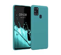 kwmobile Custodia Compatibile con Samsung Galaxy A21s Cover - Back Case per Smartphone in Silicone TPU - Protezione Gommata - petrolio matt